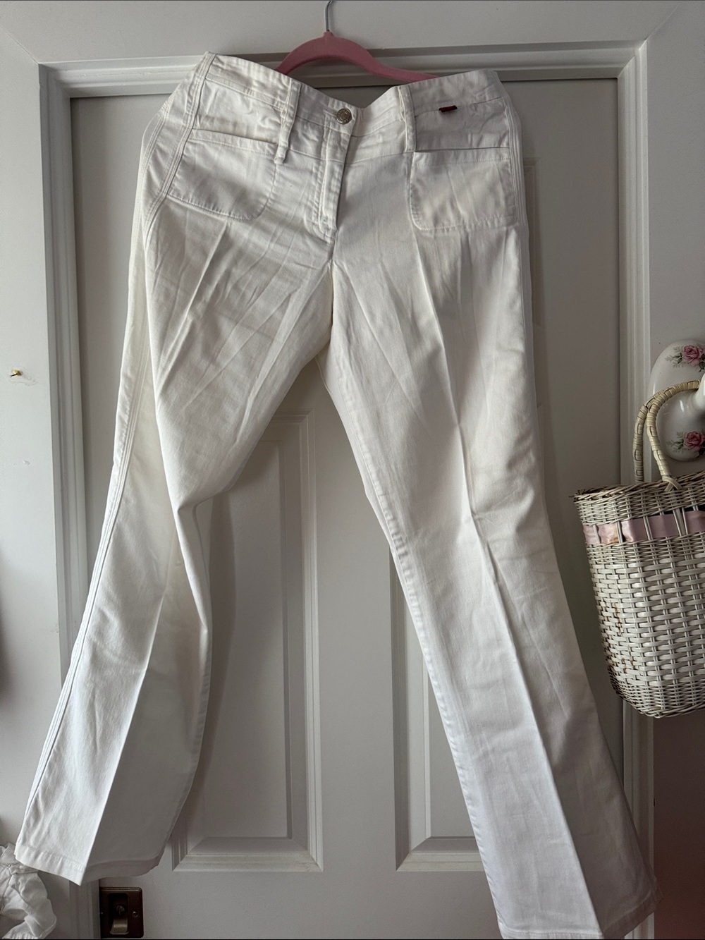 BCBGMaxAzria White Straight-Leg Women's Pants Sz 8